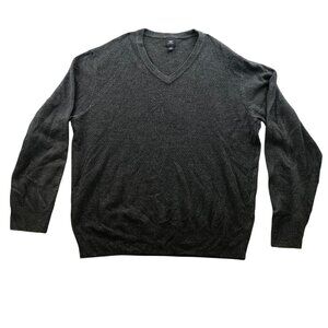 Dockers Mens Sweater Size XL Pullover V-Neck Classic Gray Knit Casual Cozy